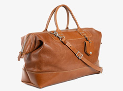 handmade leather travel bag