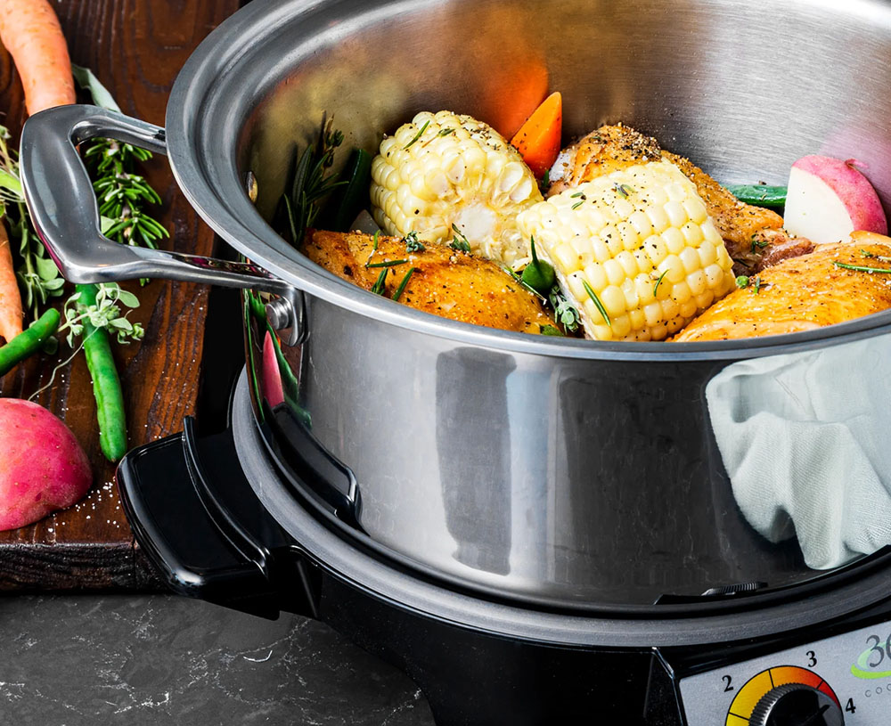 360 Cookware Slow Cooker with Chicken and Corn