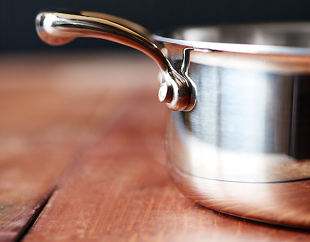 Heritage Steel Saucepan Close Up