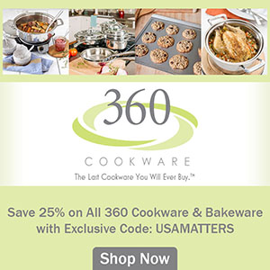 Save 25% on 360 Cookware and Bakeware with code: USAMATTERS