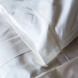 Red Land 100% Cotton White Hemstitched Bed Sheets