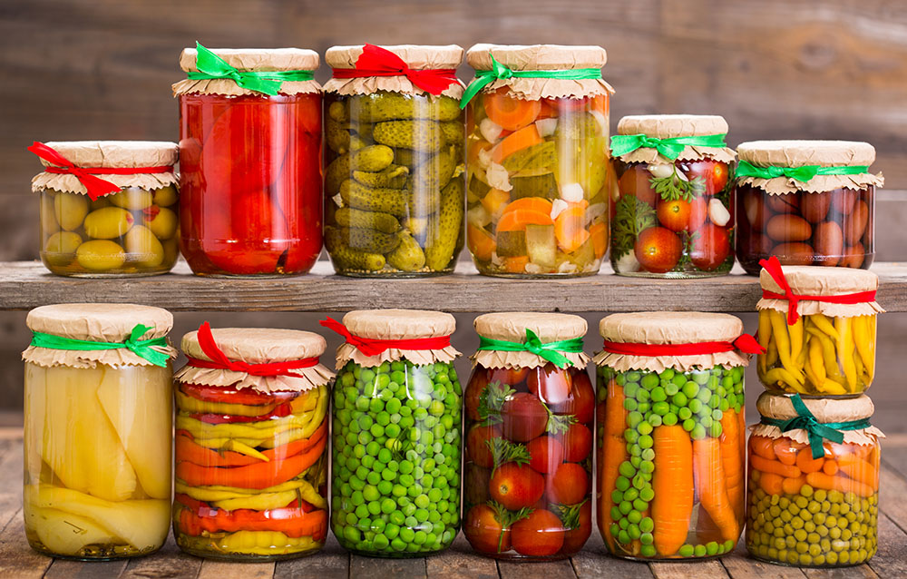 Preserved Vegetables in Jars