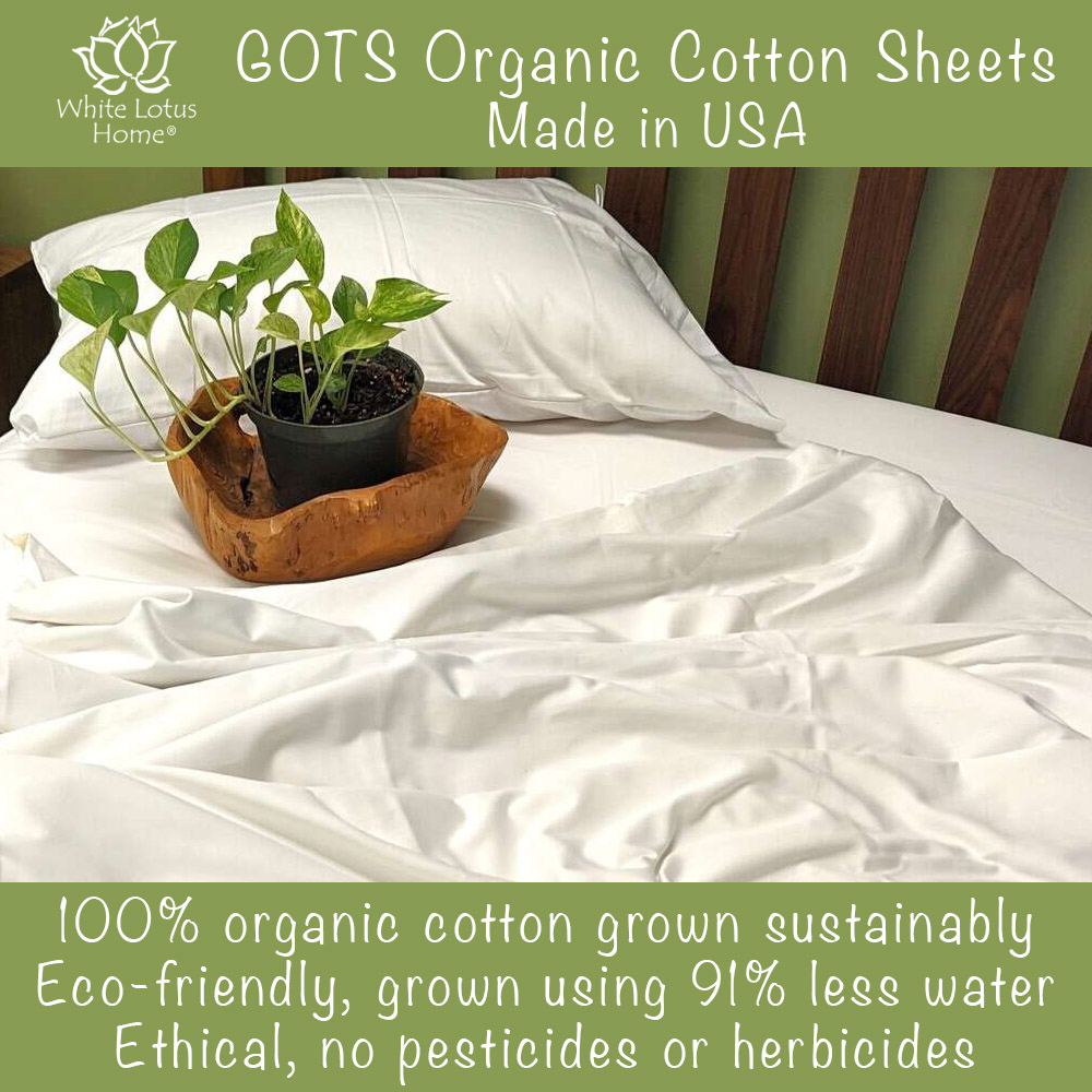 White Lotus Home Organic Cotton Bed Sheets Made in USA