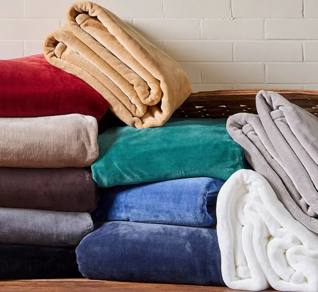 American Blanket Company Luster Loft Fleece Blankets Sewn in USA