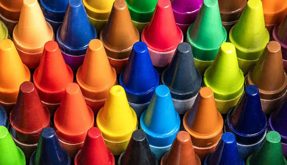 Colorful Crayons Closeup