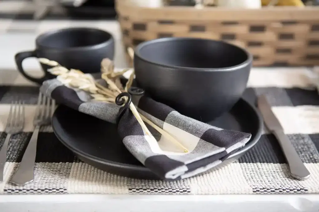 Dresden & Company Stoneware Dinnerware Made in the USA with Black Cast Iron Look