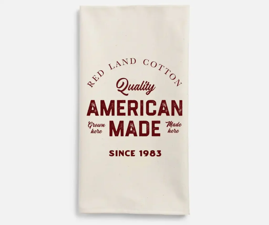 Red Land Cotton 100% Cotton Tea Towels Made in USA