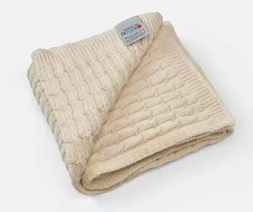 American Blossom Linens Cable Knit Baby Blanket Made in USA