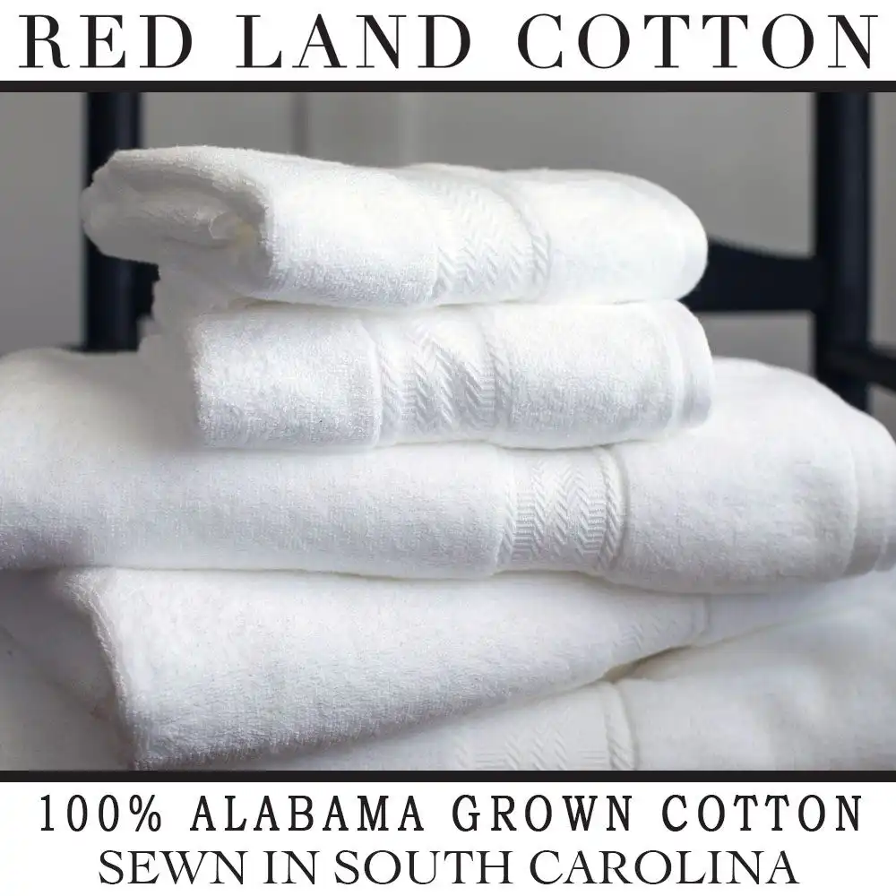 Red Land Cotton Bath Towels Made in the USA